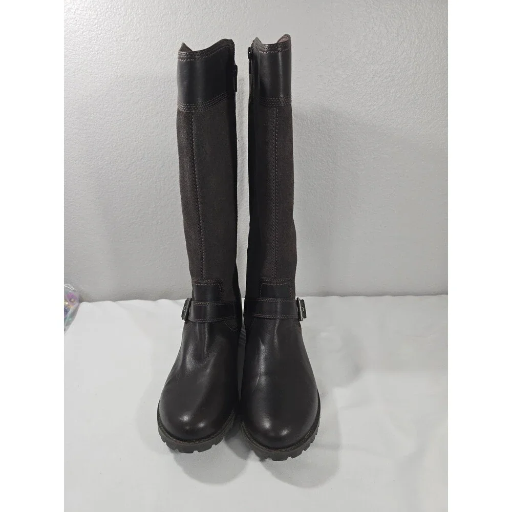 Timberland Earthkeeper Brown Suede Leather Zip Up Riding Tall Boots Sz 11 W